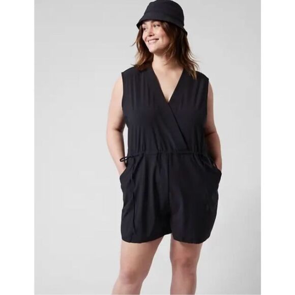 Athleta Pants - Athleta Black Sleeveless Romper Hike Walk Resort Casual Street Wear Preppy